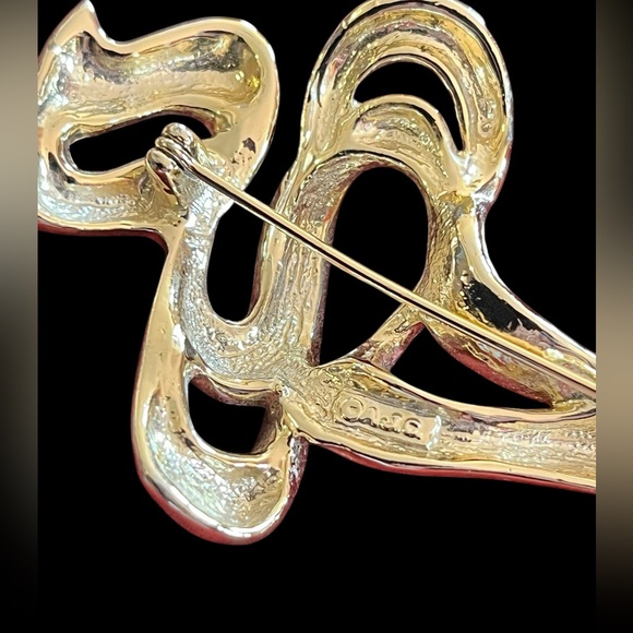 Vintage AJC cursive torch brooch - Picture 4 of 6